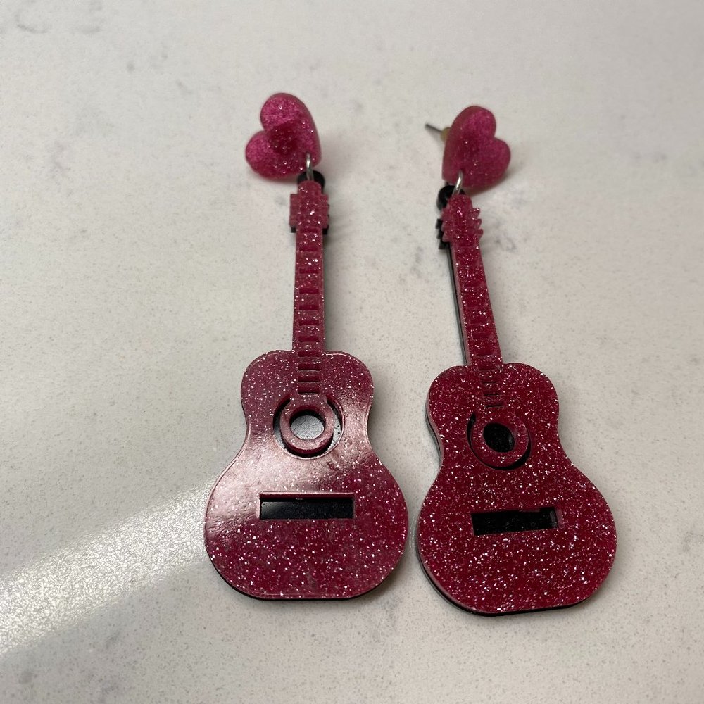Pink heart earrings